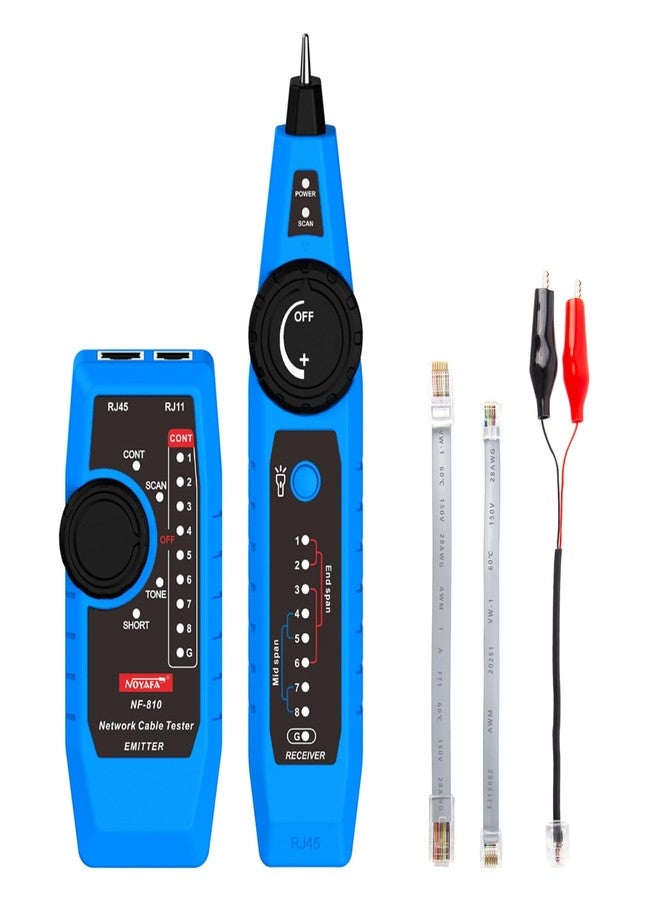 نويافا جهاز اختبار الشبكات متعدد الوظائف Noyafa NF-810، جهاز تتبع أسلاك شبكة إيثرنت LAN مع اختبار خط الهاتف، ومسح خط الشبكة، ومسح كابل الطاقة، ووظائف اختبار محول PoE - Image 2